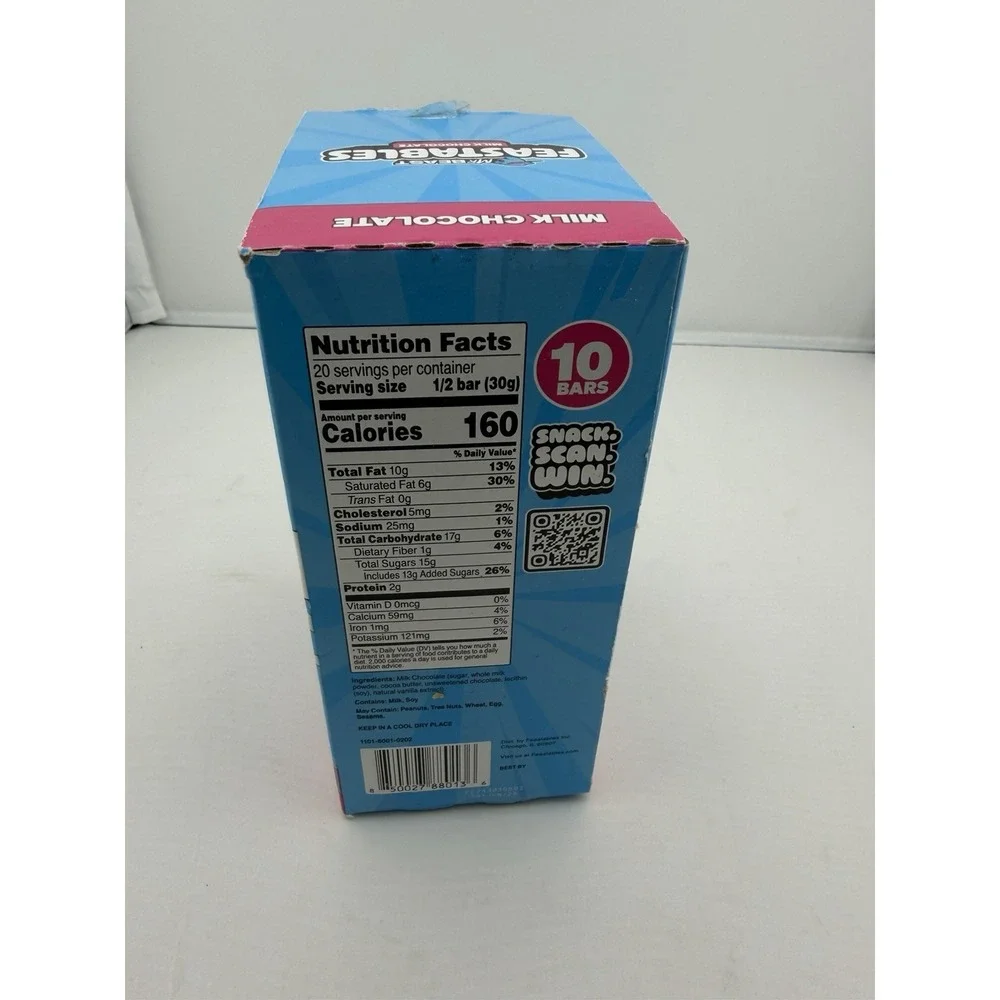 10 Pack Mr Beast Feastables MILK CHOCOLATE NEW 2.1 oz Candy Bar